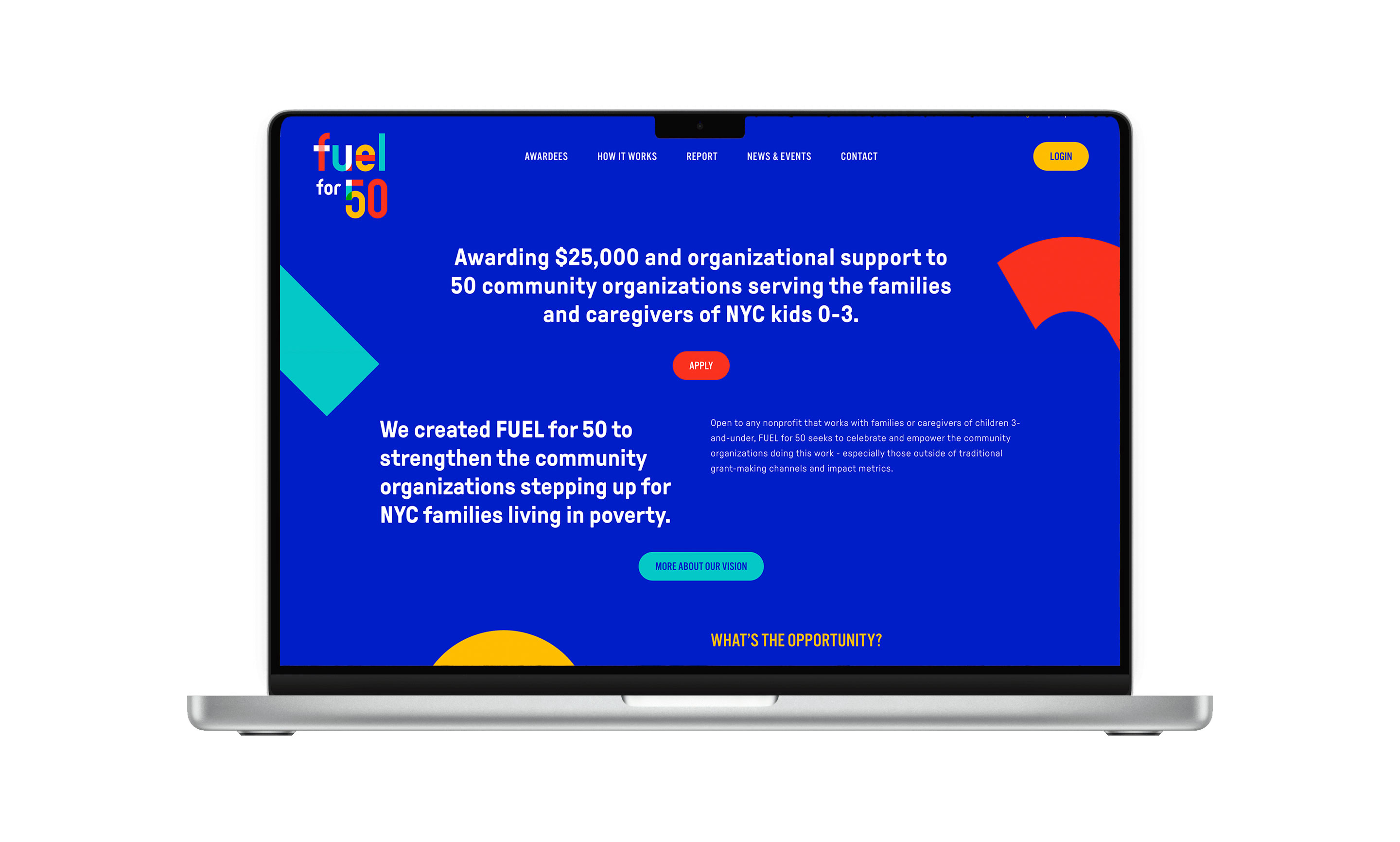 Screenshot of Fuel for 50 website on monitor