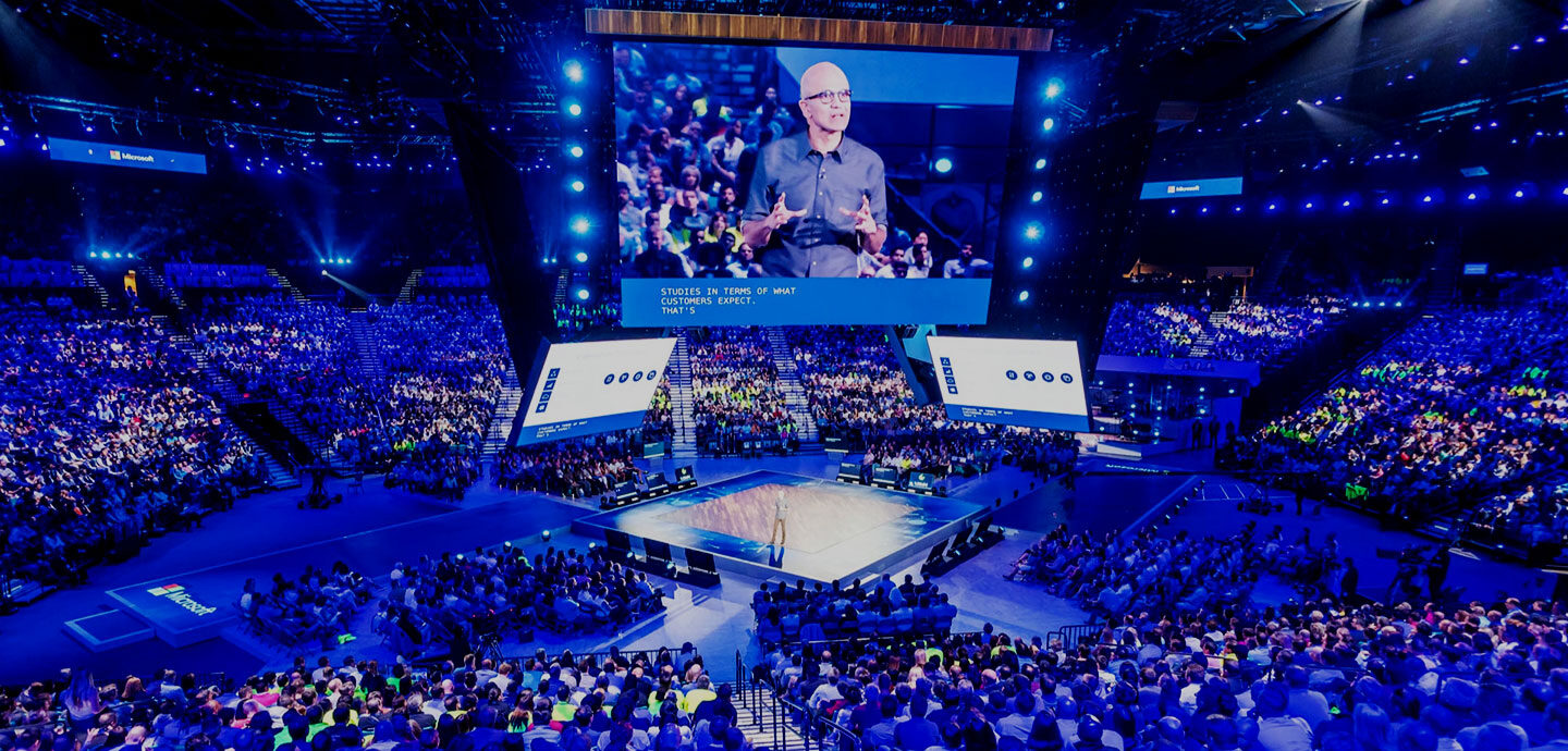 Aerial view of microsoft event